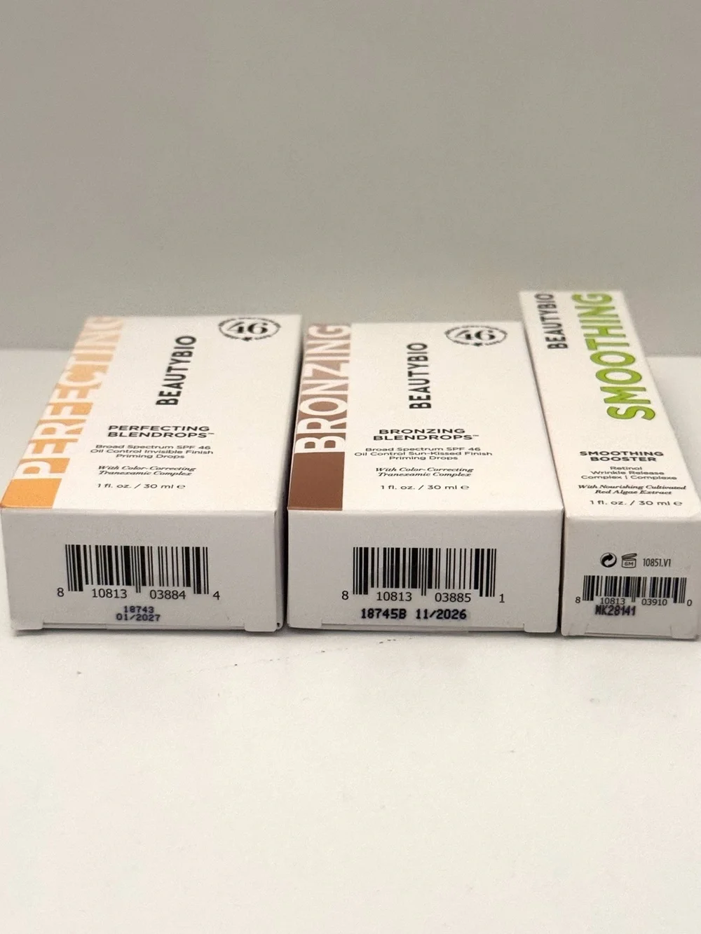 BeautyBio Perfecting & Bronzing BlendDrops, ans smoothing serum